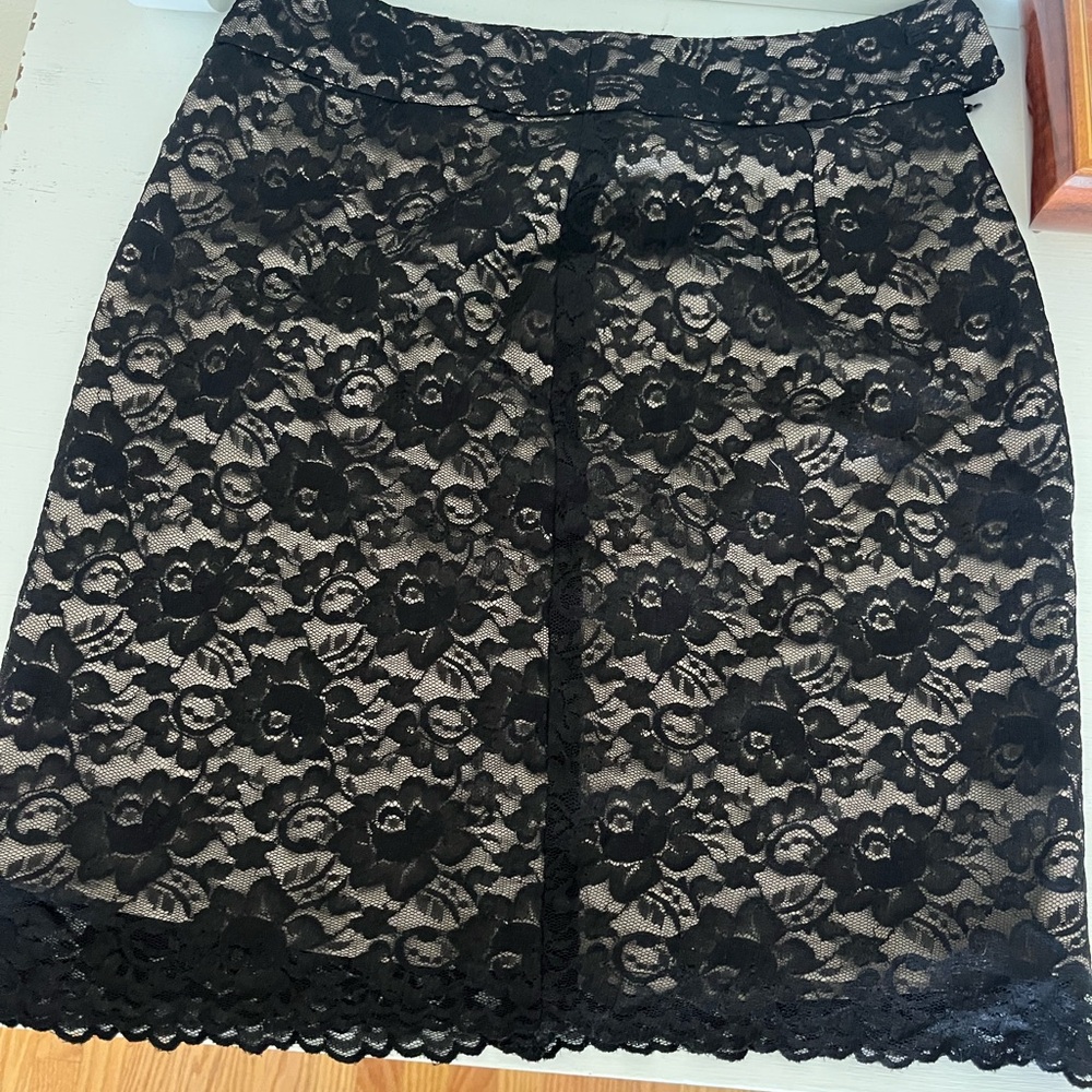Banana Republic Black Floral Lace Mini Skirt